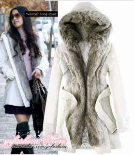 yrfashion Korea Fashion Women Classy Fur Hooded Double Breasted Woolen 