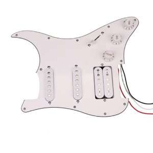  SSH Coil Shell Prewired Guitar Pickguard Set White 