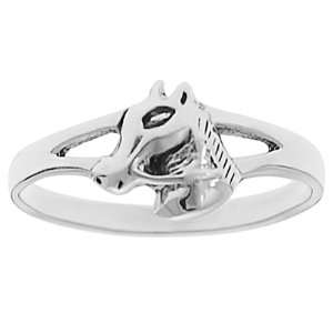 Sterling Silver Womens Horse Head Ring Jewelry