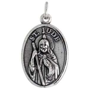  925 Sterling Silver St. Jude of Thaddeus Oval shaped Medal 