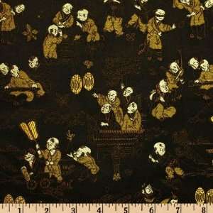  29 Wide Chinese Silk Brocade Men Black Fabric By The 