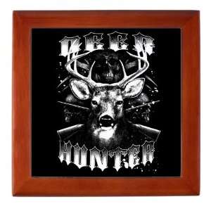   Box Mahogany Deer Hunter Buck Rack and Rifles 