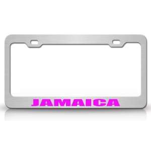  JAMAICA Country Steel Auto License Plate Frame Tag Holder 