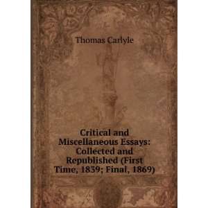   (First Time, 1839; Final, 1869) Thomas, 1795 1881 Carlyle Books