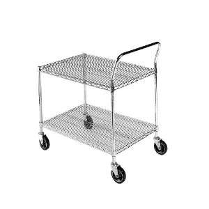 SPG MUC Steel Wire Service Cart, 2 Shelves, Zinc Coated, 800 lbs Load 