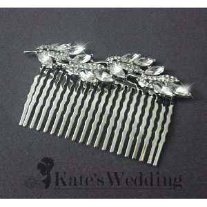 com Bridal Wedding Side Comb Leaf Vine Rhinestone Crystal Bridal Hair 