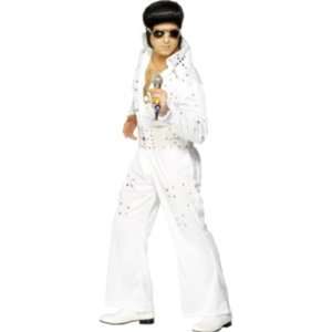   Elvis White Jewelled Jumpsuit Fancy Dress Costume MEDIUM Toys & Games