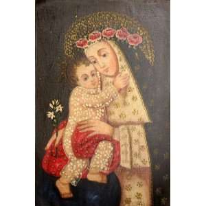  Saint Rose of Lima Religious Cuzco Oil Painting 8x12