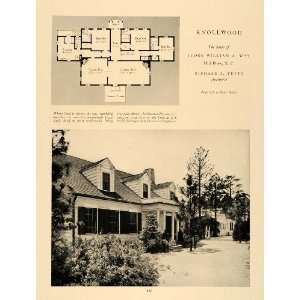 1927 Article Knollwood Judge William A. Way Home Plan   Original Print 