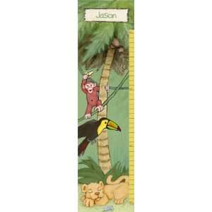  Personalized canvas growth chart monkey toucan and lion 