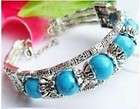 Beautiful tibet Silver Turquoise Jade Bracelet