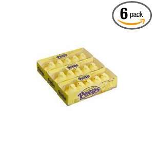 Marshmallow Peeps Yellow Chicks, 4.5 Ounce, 15 Count Boxes (Pack of 6)