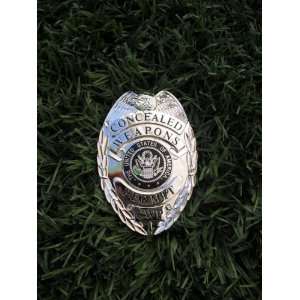 Concealed Weapons Badge Nickel CCW with Pin Backing