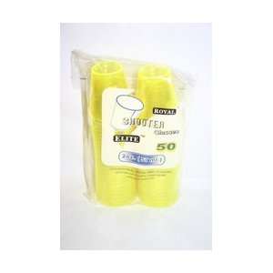  Party Supplies glass plastic shooter 2 oz 50ct yellow 