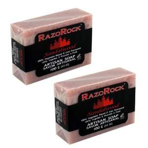  RazoRock Sandalwood Artisan Bar Soap 100g   2 Pack Health 