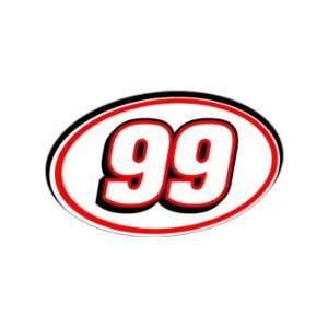    99 Number   Jersey Nascar Racing Window Bumper Sticker Automotive