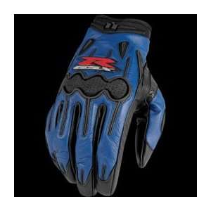  Icon Suzuki ARC Gloves , Gender Mens, Color Blue, Size 