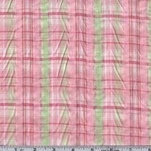  58 Wide Seersucker Plaid Shelby Pink/Lime Fabric By The 