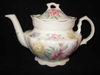 CROWN OAKS DESIGNS ENGLAND FLORAL TEAPOT  