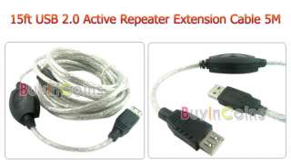 15ft USB 2.0 Active Repeater Extension Cable 5M  