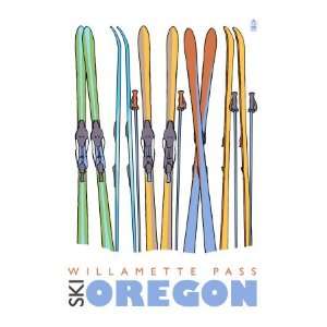 Cooper Spur, Oregon, Skis in the Snow Premium Poster Print