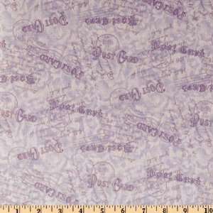  44 Wide Age of Innocence Postmarks Tonal Violet Fabric 