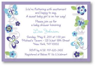 Beautiful Butterfly Baby Shower Invitation Printable  