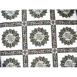 Cheaters Quilt Top Salem Star Brown Green 
