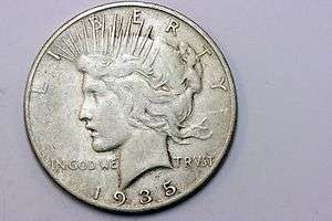 1935 S Considerably Pleasant   Looking Peace Silver Dollar   VF  