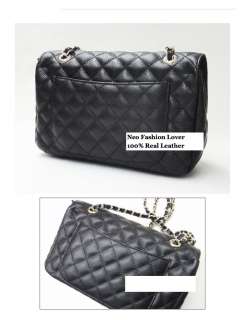 Celebrity Style Real Buffalo Leather 2.55 Quilted Chain Shoulder Bag 