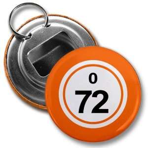 Creative Clam Bingo Ball O72 Seventy two Orange 2.25 Inch Button Style 