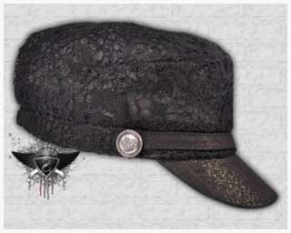 SH697 Black Netty Gothic Cool Pattern Newsboy Hat Cap  