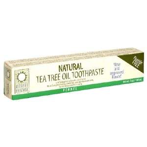 Desert Essence Natural Tea Tree Oil Toothpaste, Fluoride Free, Fennel 