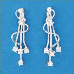  Nice Earrings With Cubic zirconia Crafted in 925 Sterling 