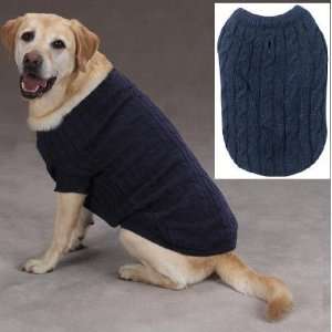    Z & Z Cable Knit Crew Neck Sweater Teacup Navy