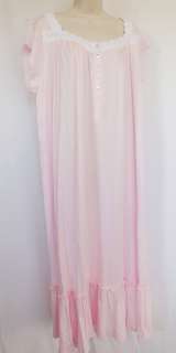 NWT Sz S Eileen West Lawn Cotton Cap Sleeve Long Nightgown Pink  