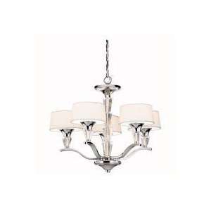 Crystal Persuasion Collection 5 Light 17 Chrome Chandelier with White 