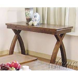  Sofa Table with Cross Legs Oak Finish