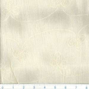  45 Wide Embroidered Crinkled Cotton Cream Fabric By The 