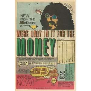  Frank Zappa Were Only in It for the Money Advert 1968 Art 