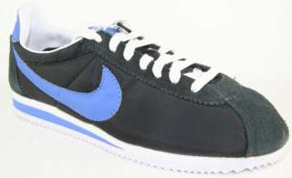 NIKE CLASSIC CORTEZ NYLON 09 Mens Black Blue Retro Shoes Size 9.5 New 