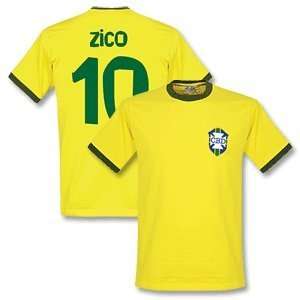 1970 Brazil Home Retro Shirt + Zico 10 (Samba Style)  
