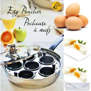 Non Stick Godets Cup Stainlees Steel Egg Poacher Cooking Set Skillet 