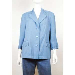  NEW ALFRED DUNNER WOMENS BASIC JACKET BLUE 18 Beauty