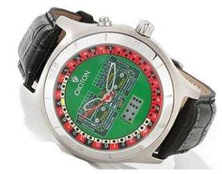 Casino Dice Craps Quartz Leather Croton Rare Watch NEW 609722462655 