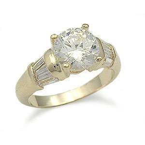 Engagement Rings   Brilliant & Baguette Cubic Zirconia Engagement Ring 