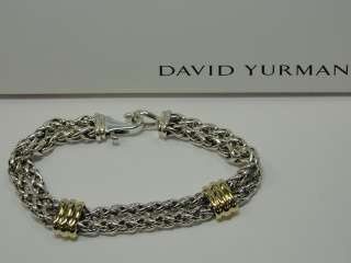 DAVID YURMAN AUTH 925 750 DOUBLE WHEAT CHAIN CABLE CLASSICS BRACELET 