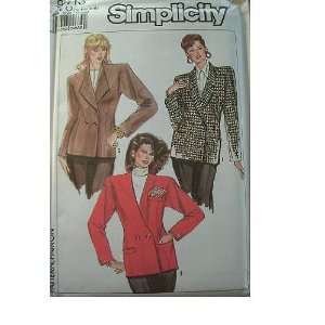  MISSES LINED CLASSIC JACKET SIZE 12 14 16 SIMPLICITY 