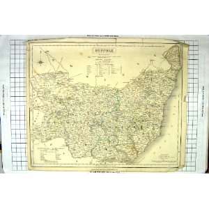  Antique Map 1835 Suffolk England Stowmarket Southwold 