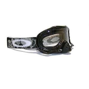  Oakley Crowbar Motocross Goggles Jet Black w/ White skulls 